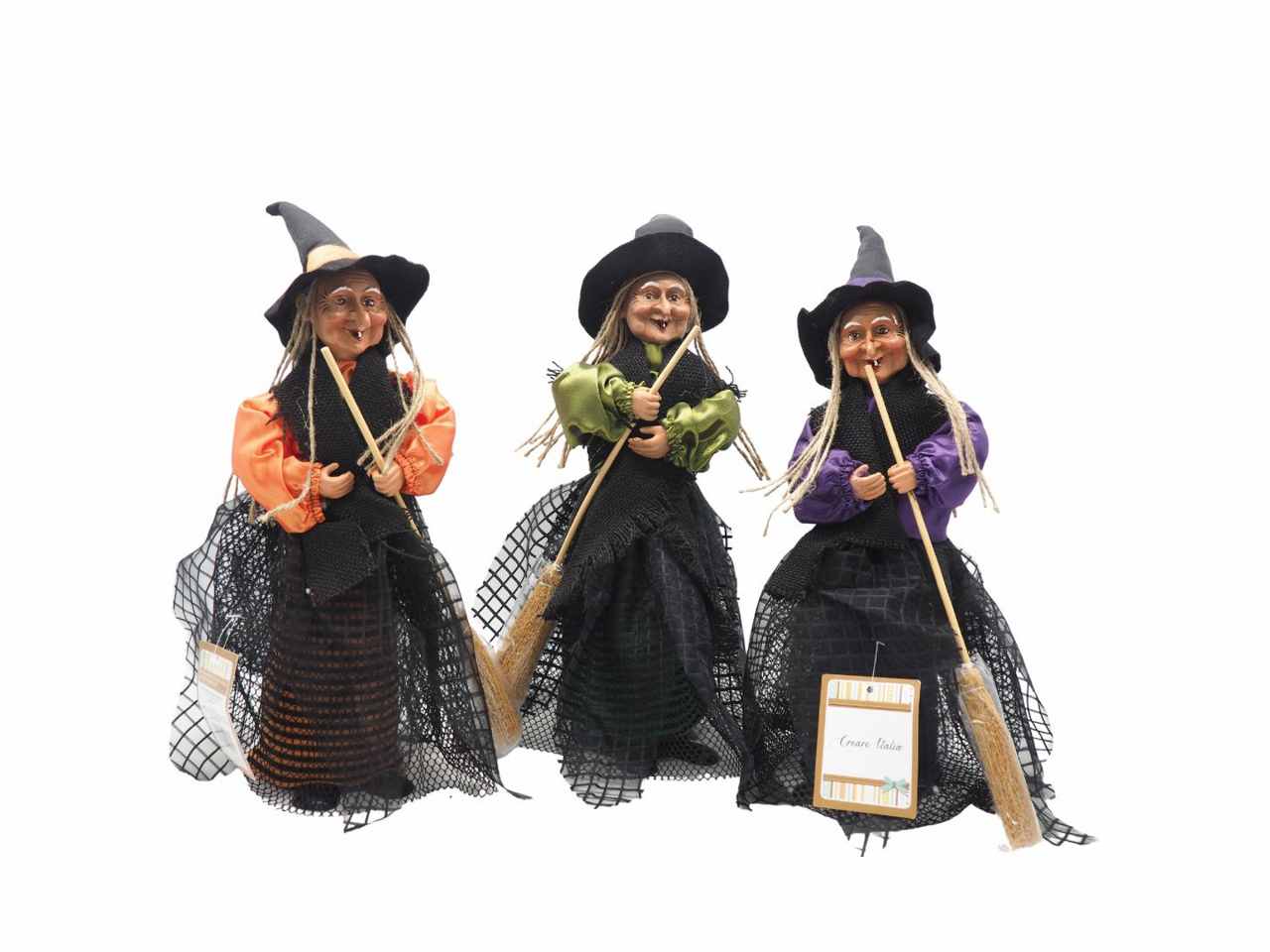 BEFANA PORTA DOLCIUMI 30CM C/SCOPA 3ASS.