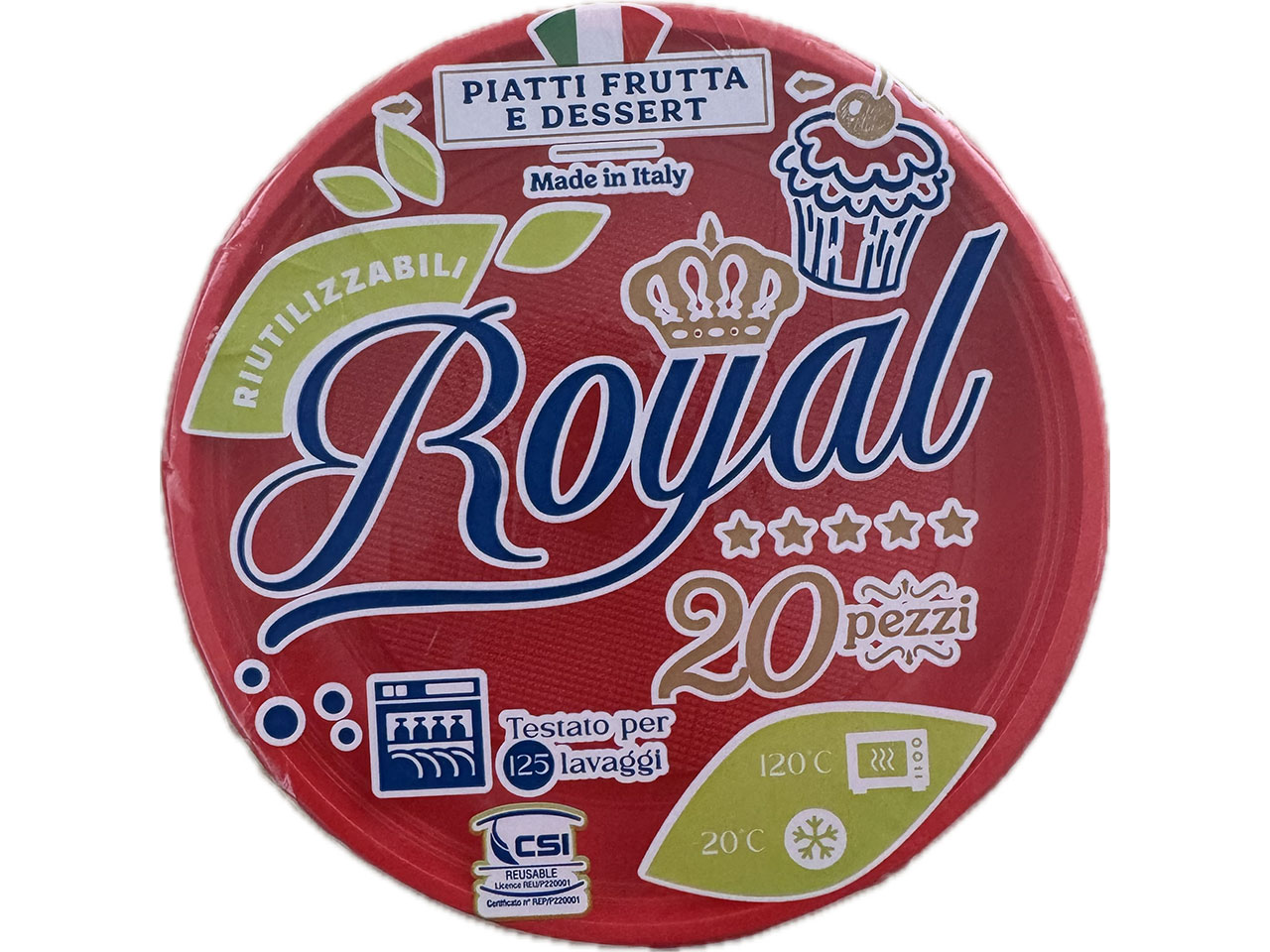 PIATTO DESSERT RIUTIL.ROSSO 20PZ PROPRD20R$