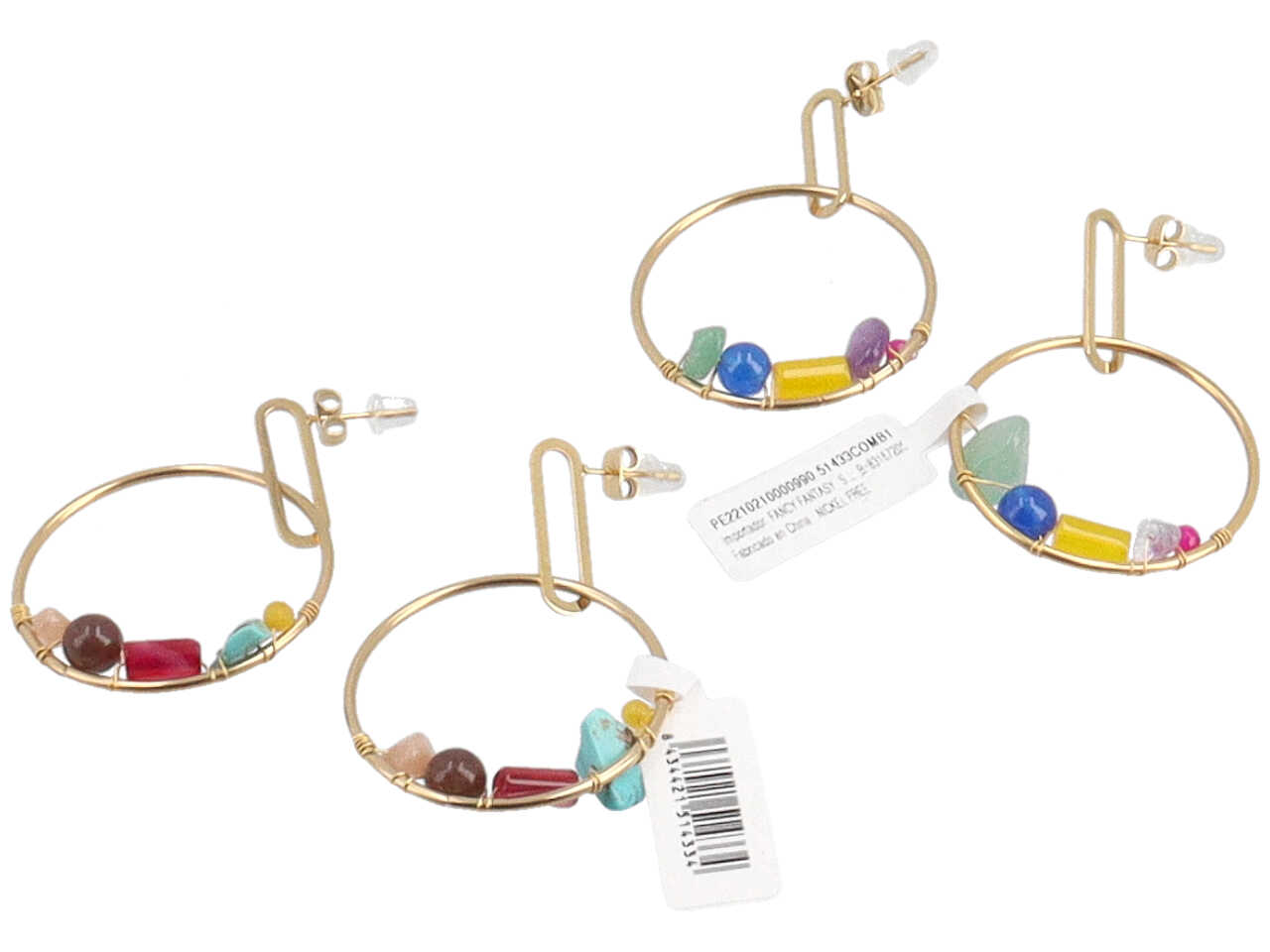 ORECCHINO CERCHIO C/PIETRE COLOR.51433 ORECCHINO CERCHIO C/PIETRE COLOR.51433