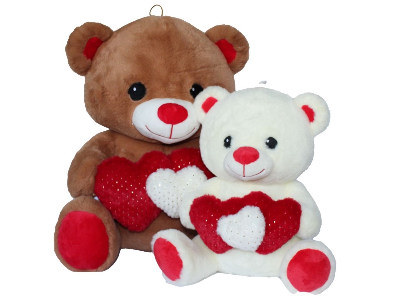PELUCHE ORSO TEDDY CON TRE CUORI 60CM