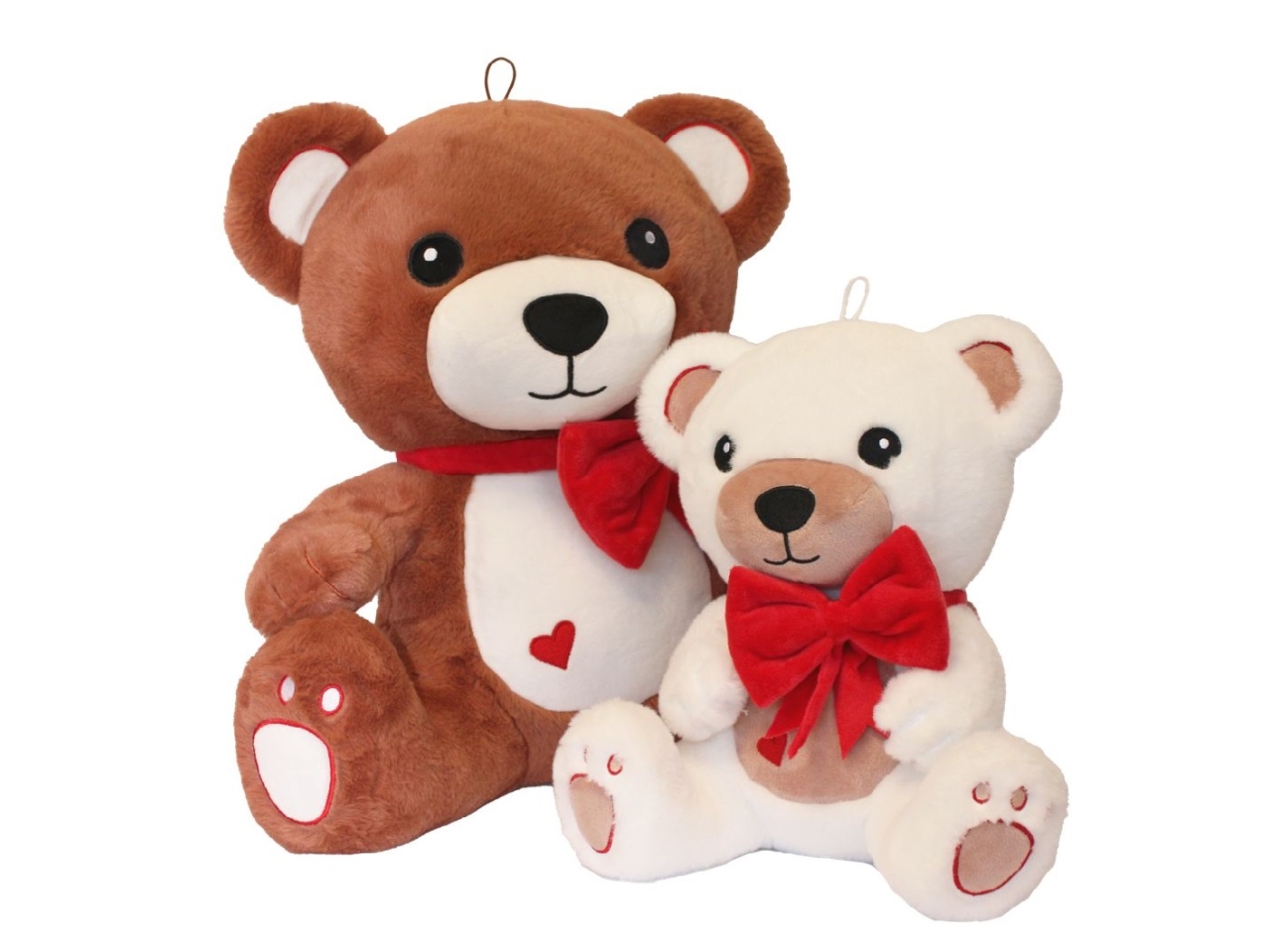 PELUCHE ORSO CON FIOCCO ROSSO 25CM