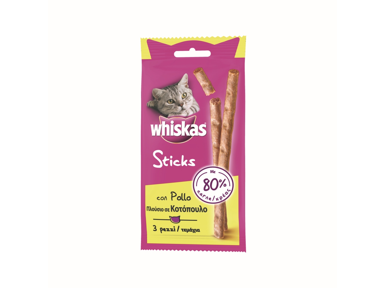 WHISKAS ST CATSTICK POLLO 3X6gr 11932$