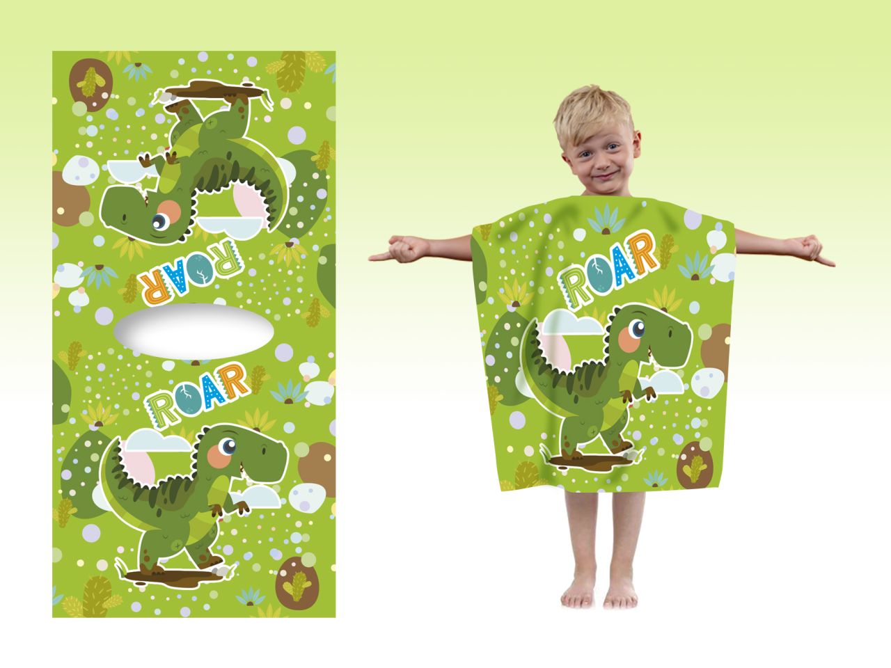 DINOSAURO PONCHO IN MICROFIBRA MI VP672