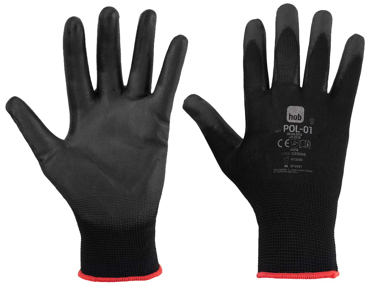 GUANTI NERI IN POLIESTERE TG 10 337059