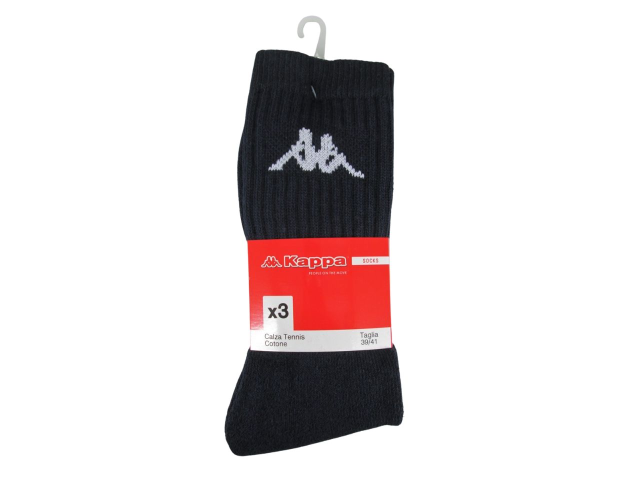 CALZA TENNIS UOMO 3PZ 39-41 NERO K002