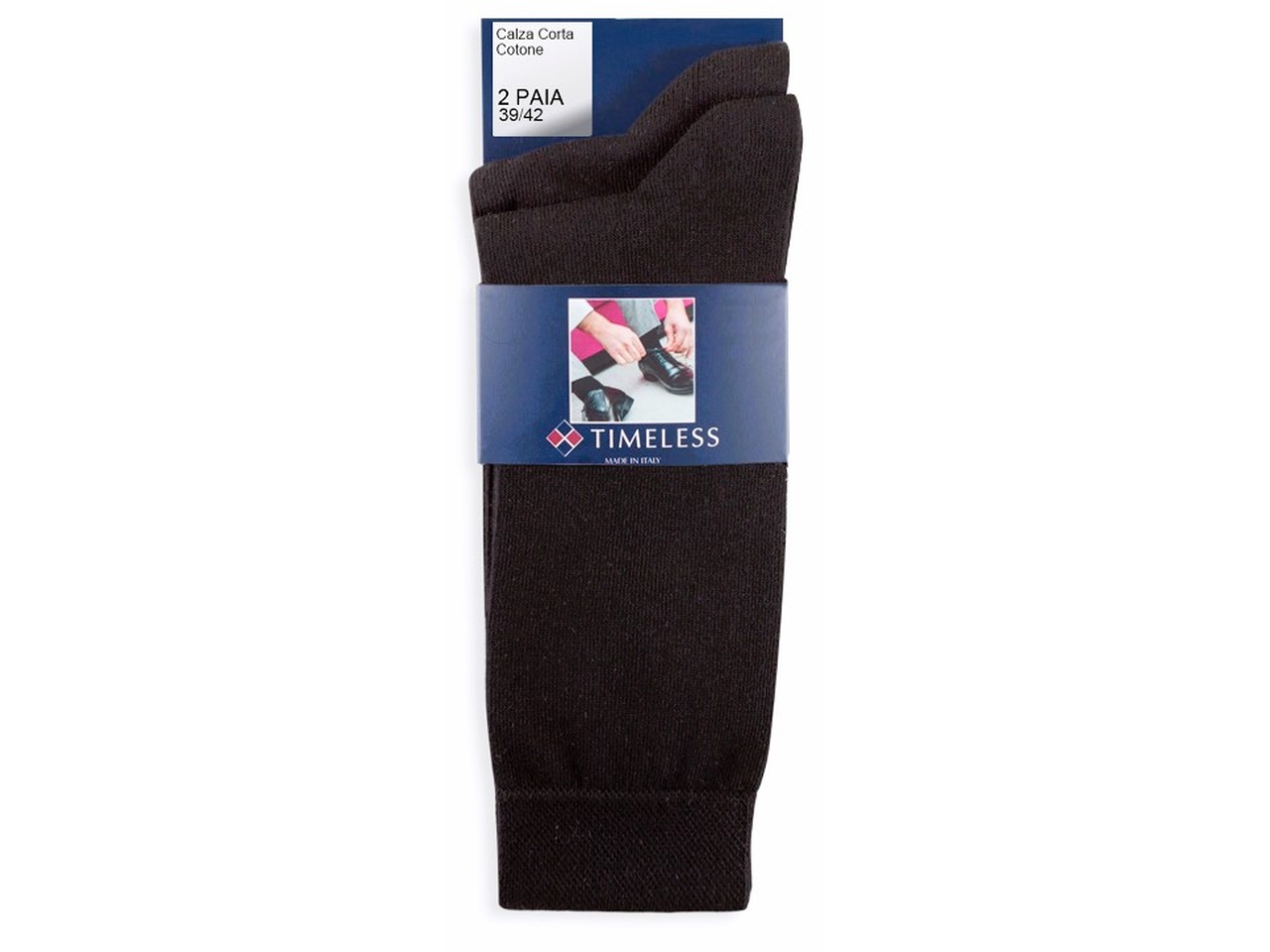 CALZA CORTA UOMO 2PZ NERO 43/46 TML068