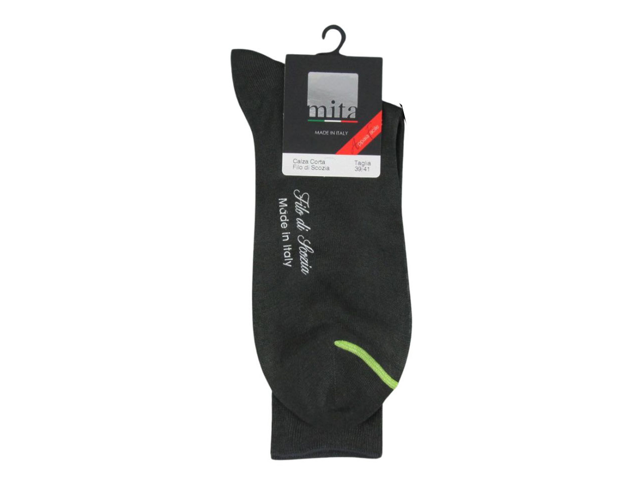 CALZA CORTA UOMO NERO/LIME 45/47 MT019
