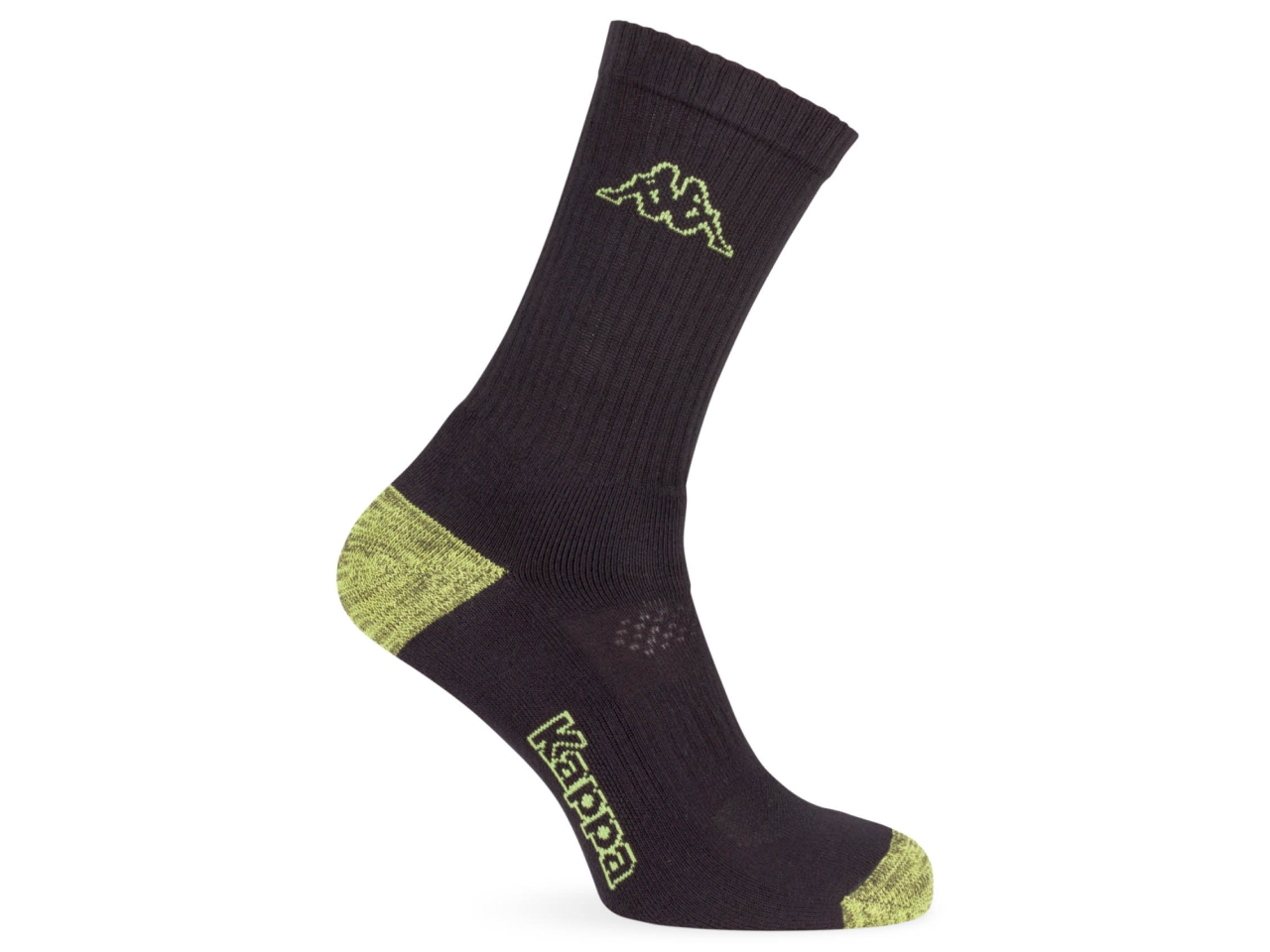 CALZA CORTA UOMO NERO / LIME 43/46 K942