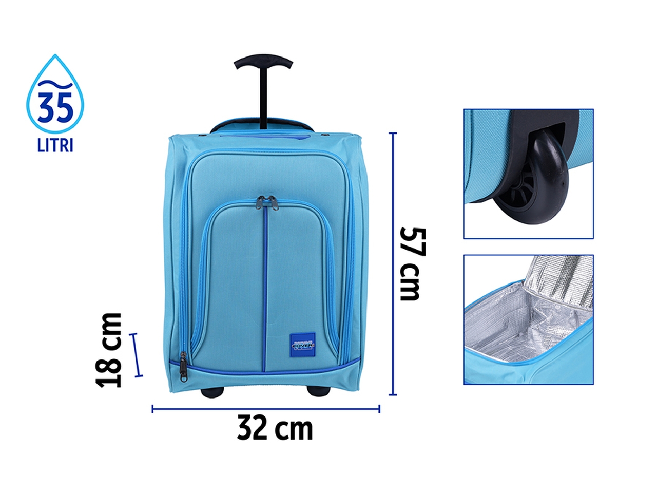 TROLLEY FRIGO 35X20X50 AZZURRO 6834028