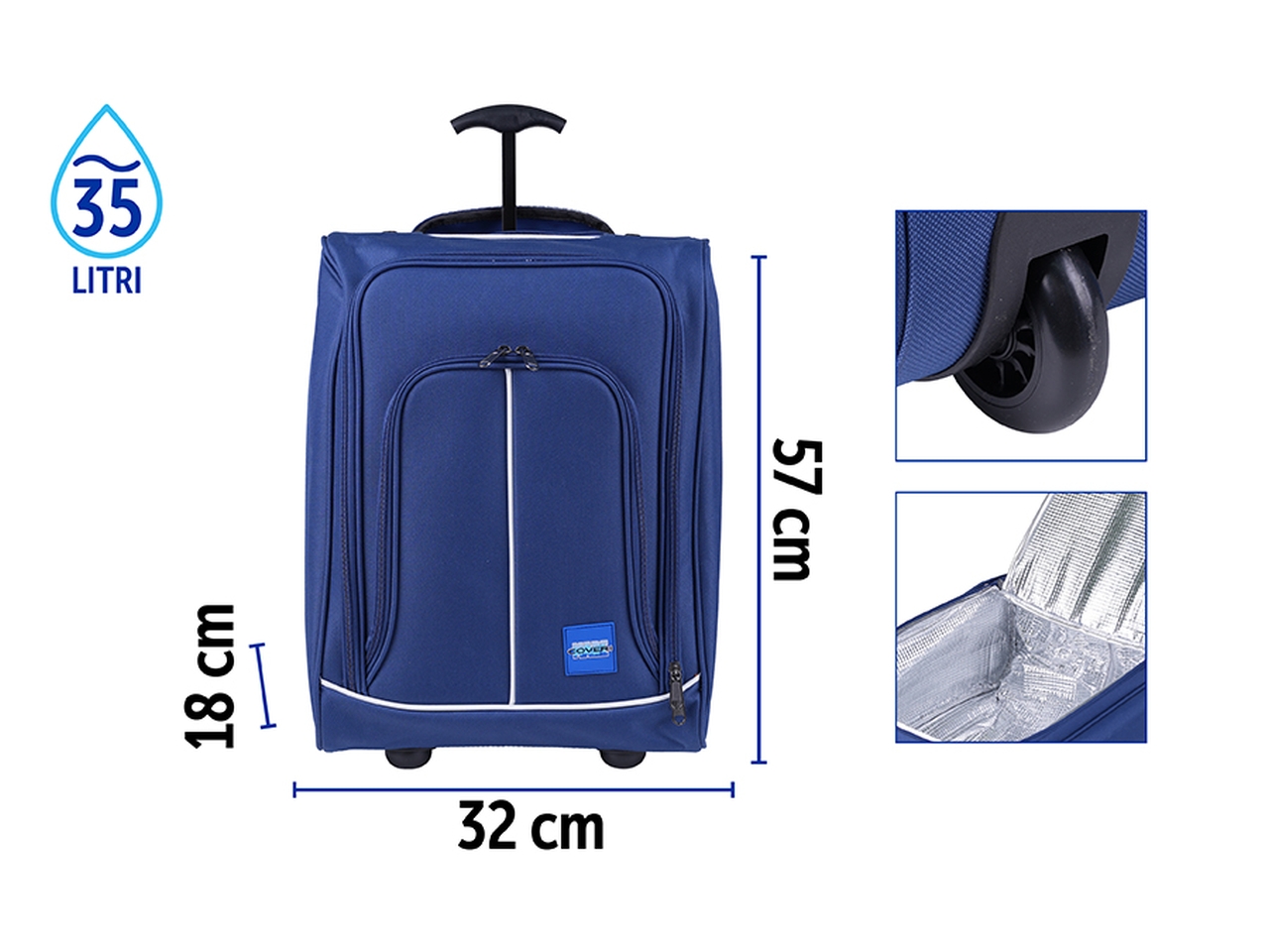 TROLLEY FRIGO 35X20X50CM BLU 6834030