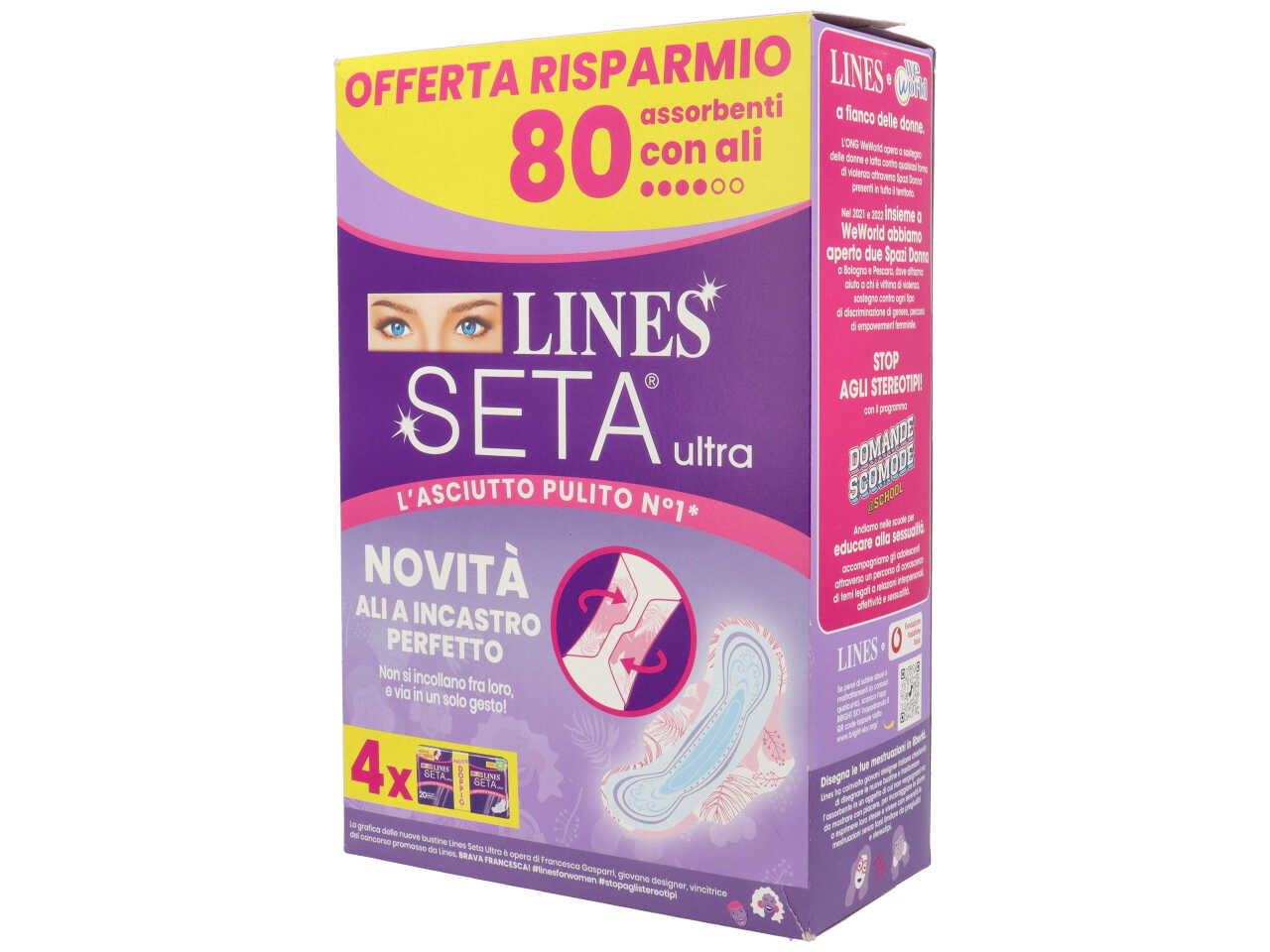 LINES SETA ASSORBENTI ULTRA GIORNO C/ALI 80PZ $