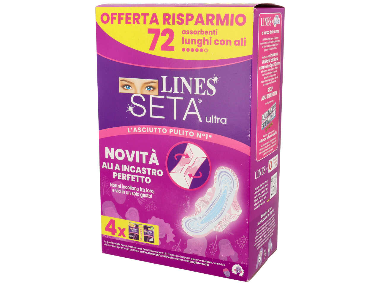 LINES SETA ASSORBENTI ULTRA NOTTE C/ALI 72PZ $