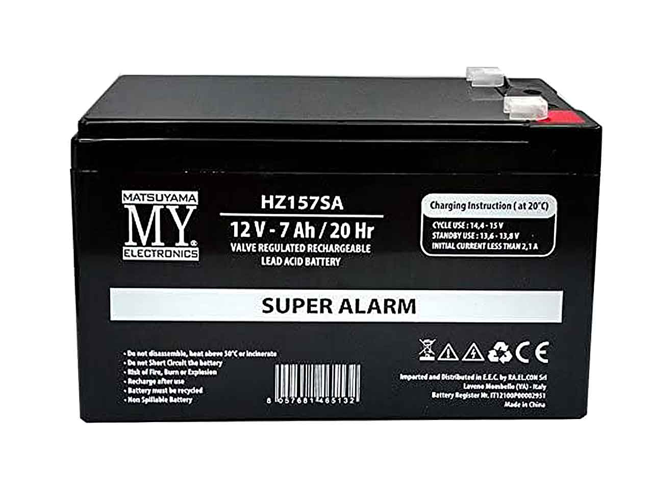 BATTERIA PIOMBO 12V 7AH IMPIANTI ALLARME HZ157SA