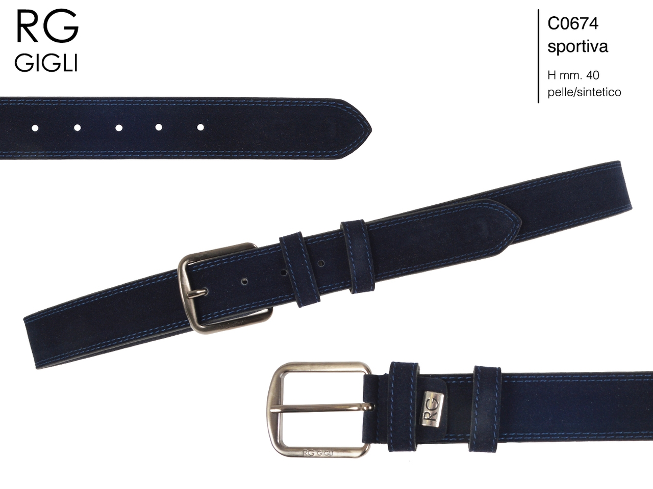 R.GIGLI CINTURA UOMO BLU C0674 133