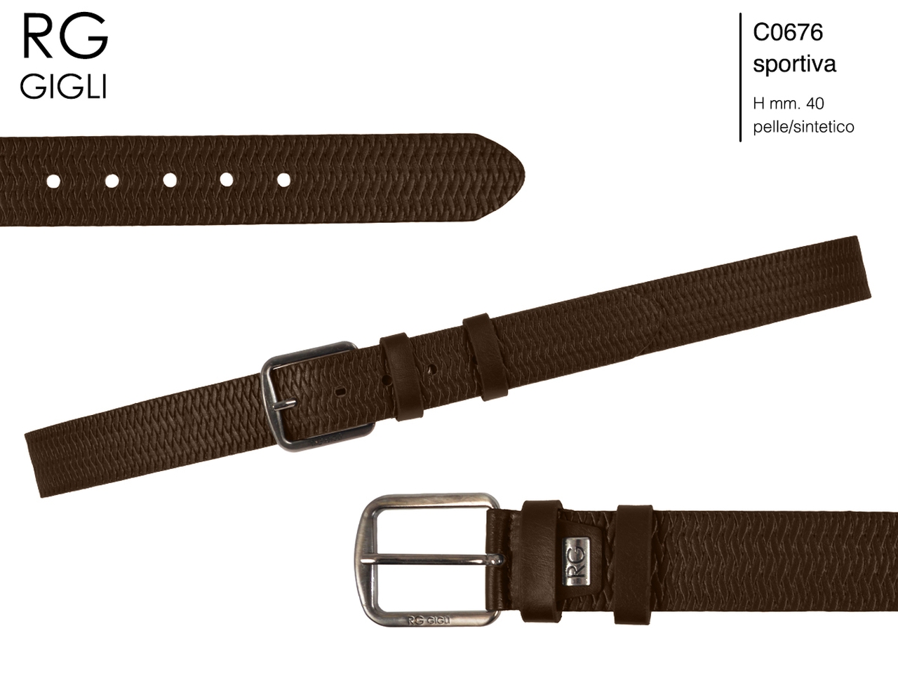 R.GIGLI CINTURA UOMO MARRONE C0676 028