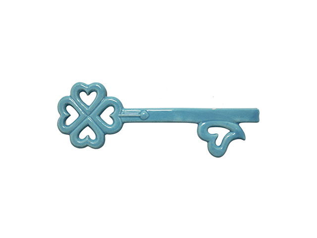 DECORAZIONE CHIAVE 12cm CELESTE KEYCE