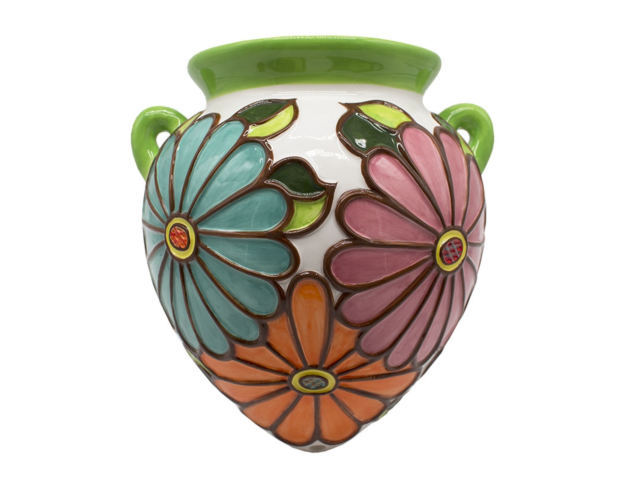 VASO Y FLOREA DA MURO VERDE B597_1B VASO Y FLOREA DA MURO VERDE B597_1B