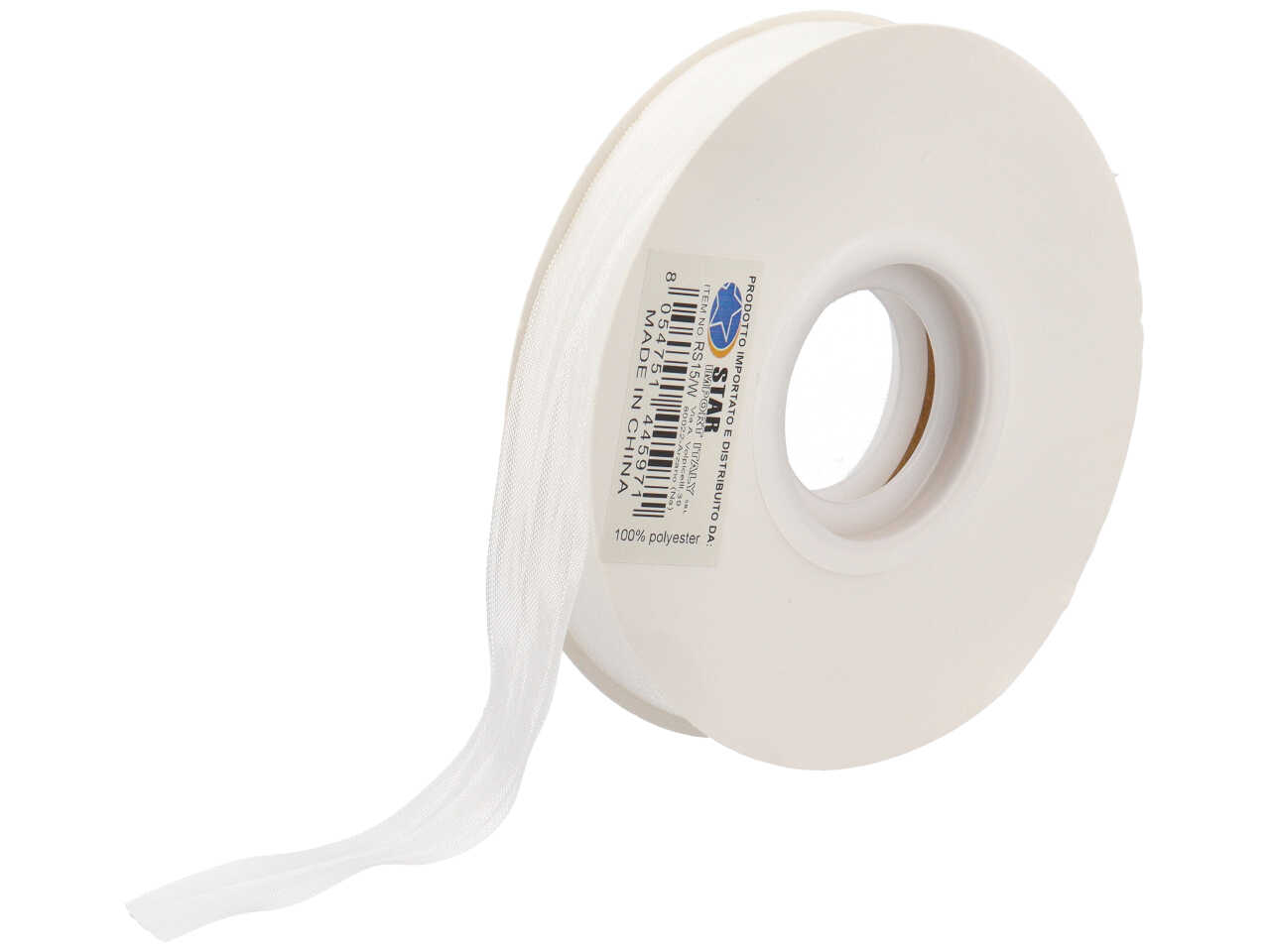 SATIN ARRICCIATO BIANCO 15MMX50M RS15/W SATIN ARRICCIATO BIANCO 15MMX50M RS15/W