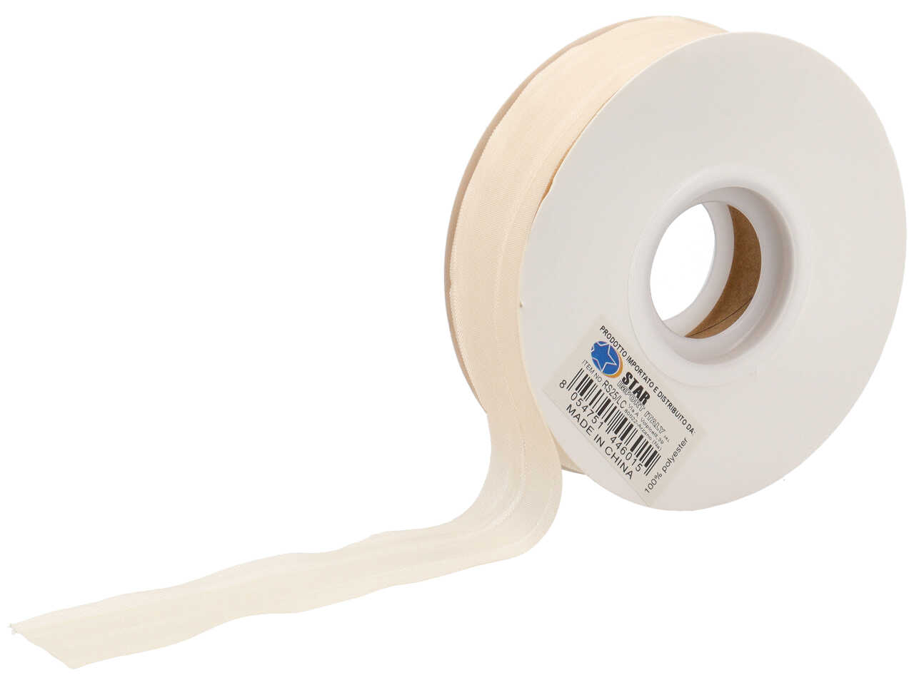 SATIN ARRICCIATO BEIGE 25MMX50M RS25/LC SATIN ARRICCIATO BEIGE 25MMX50M RS25/LC