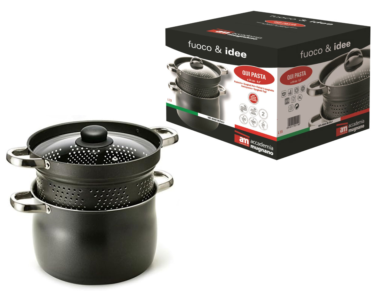 FUOCO&IDEE PENTOLA C/SCOLAPASTA24CM FIPNTCV24
