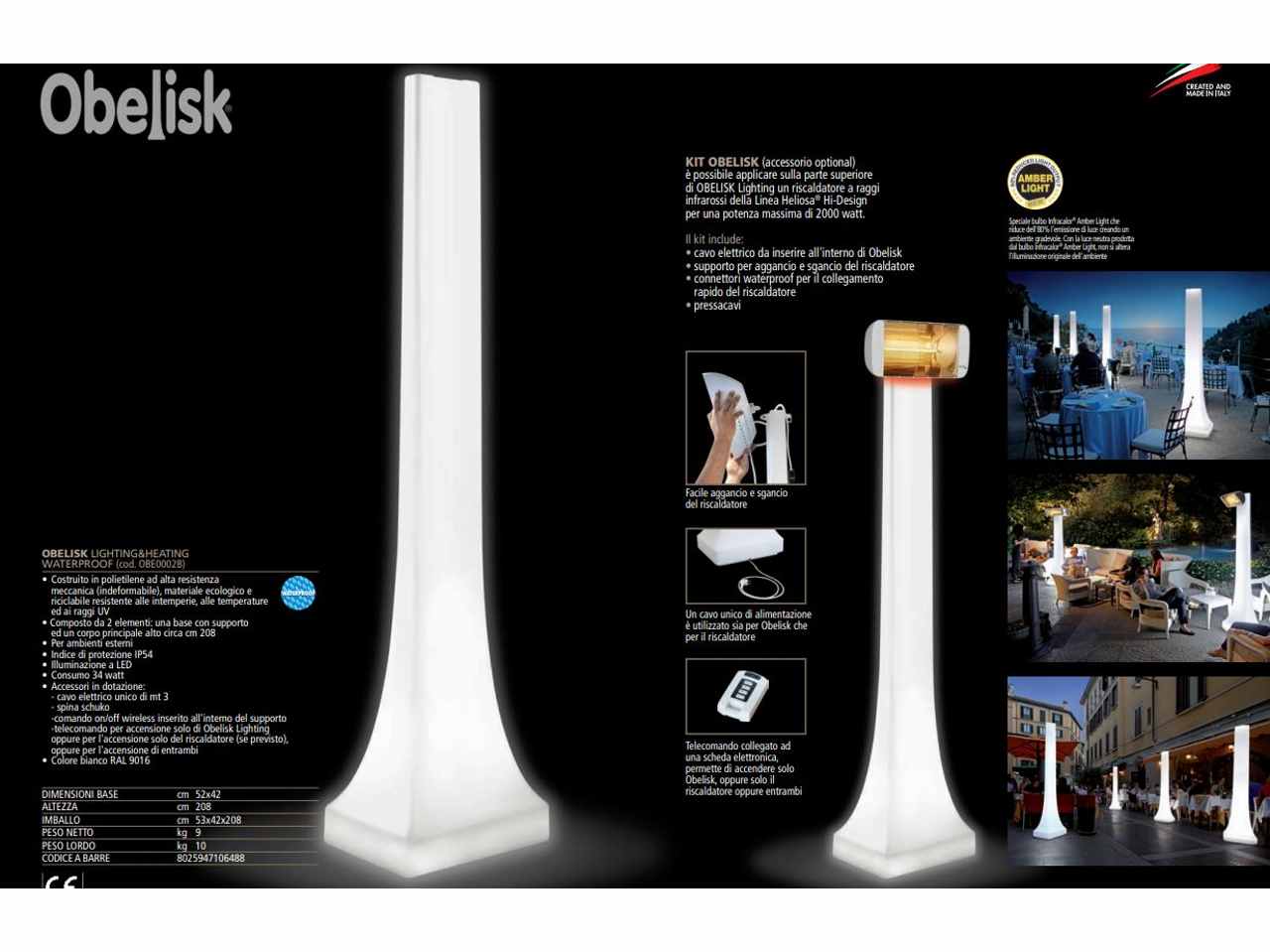 HELIOSA RISCALDATORE OBELISK OBE0002B