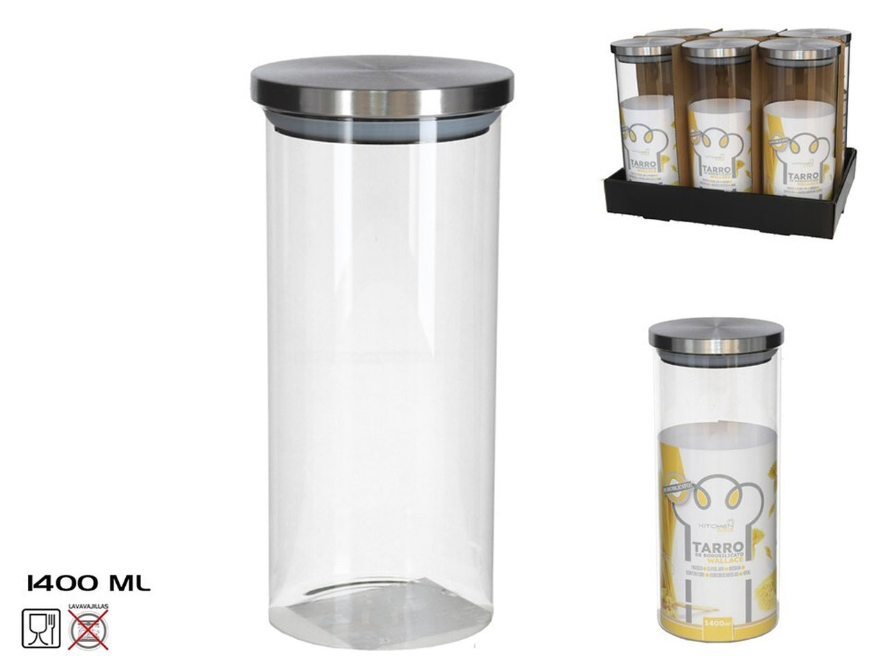 CONTENITORE BOROSIL.1400ML COP.MET.