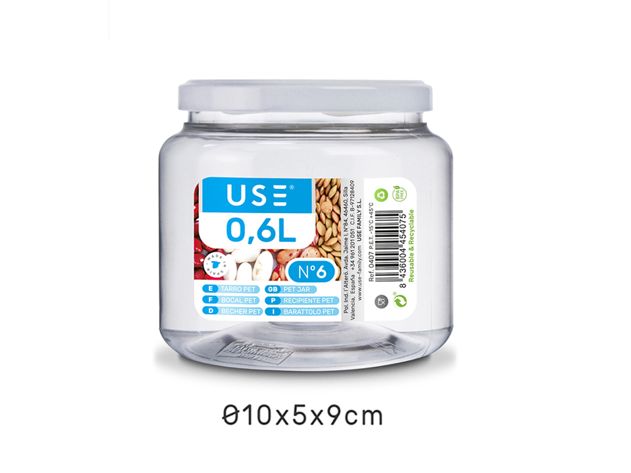 BARATTOLO 600CC PET COPERCHIO META 0407