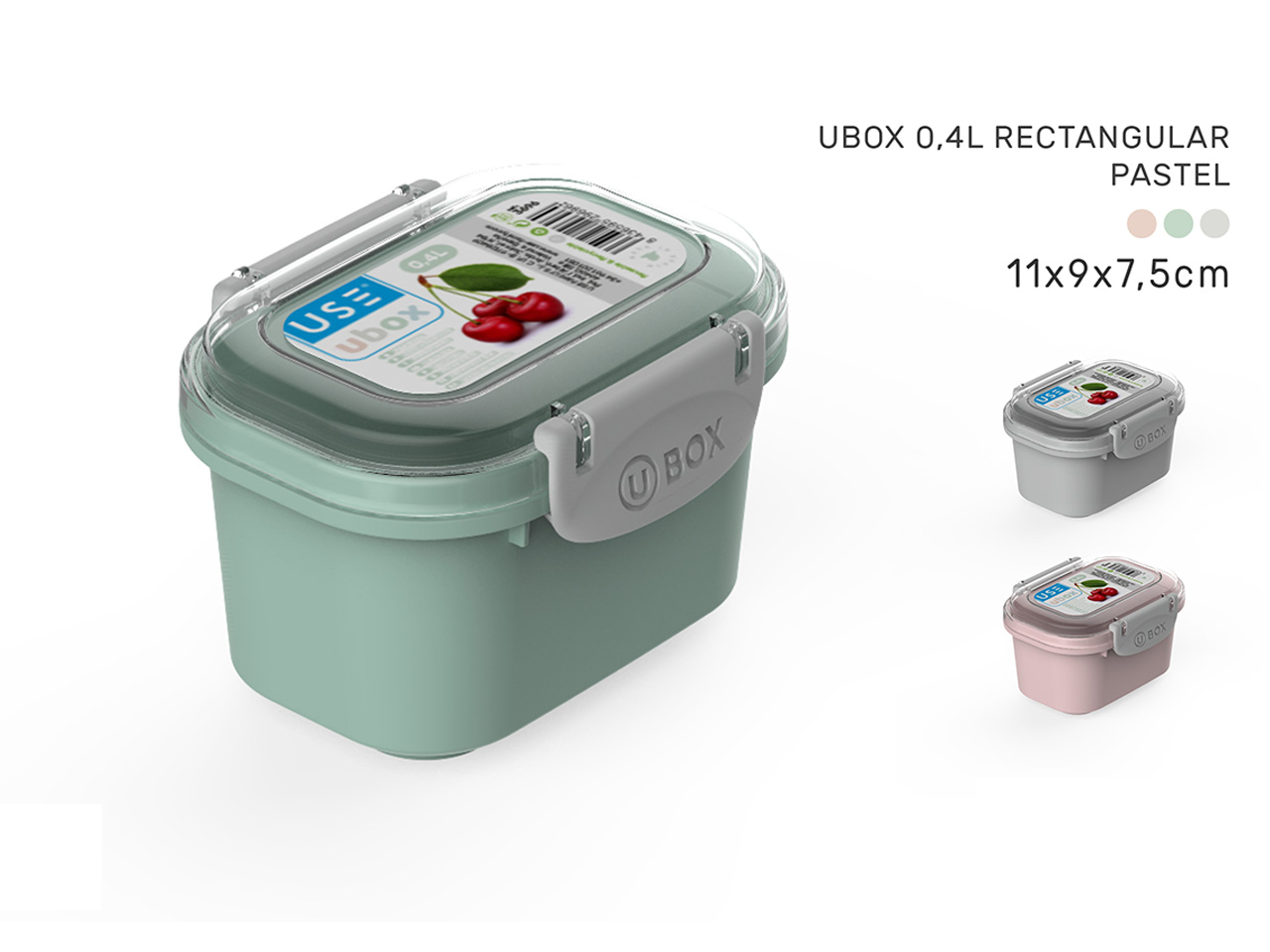 UBOX 0,4L RETTANGOLARE PASTEL 3696