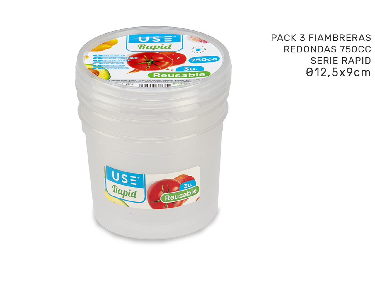 PACK 3 PORTAPRANZO ROTONDI 750CC S 1332 PACK 3 PORTAPRANZO ROTONDI 750CC S 1332