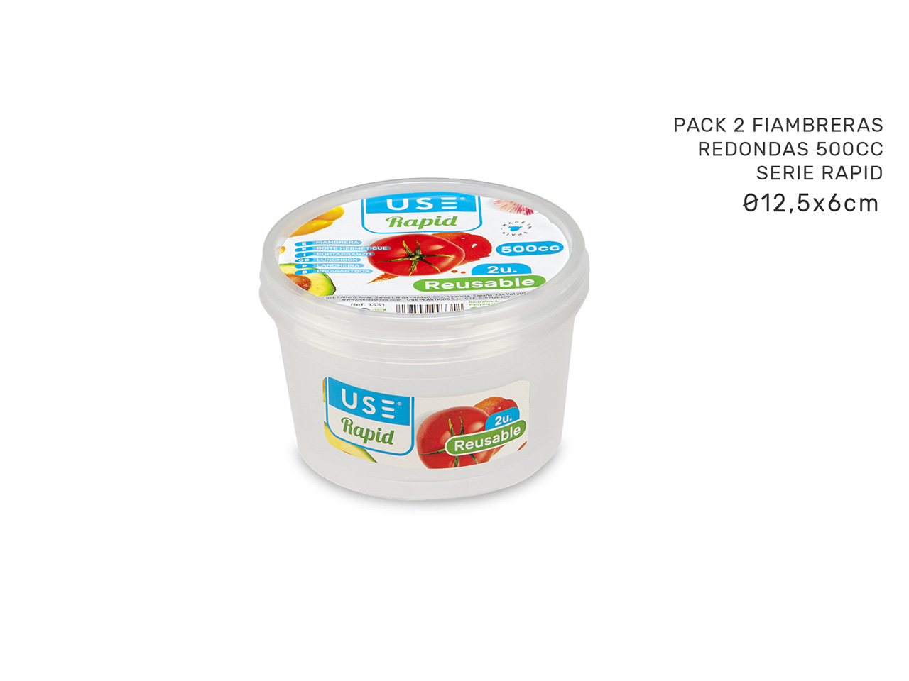 PACK 2 PORTAPRANZO ROTONDI 500CC S 1329 PACK 2 PORTAPRANZO ROTONDI 500CC S 1329