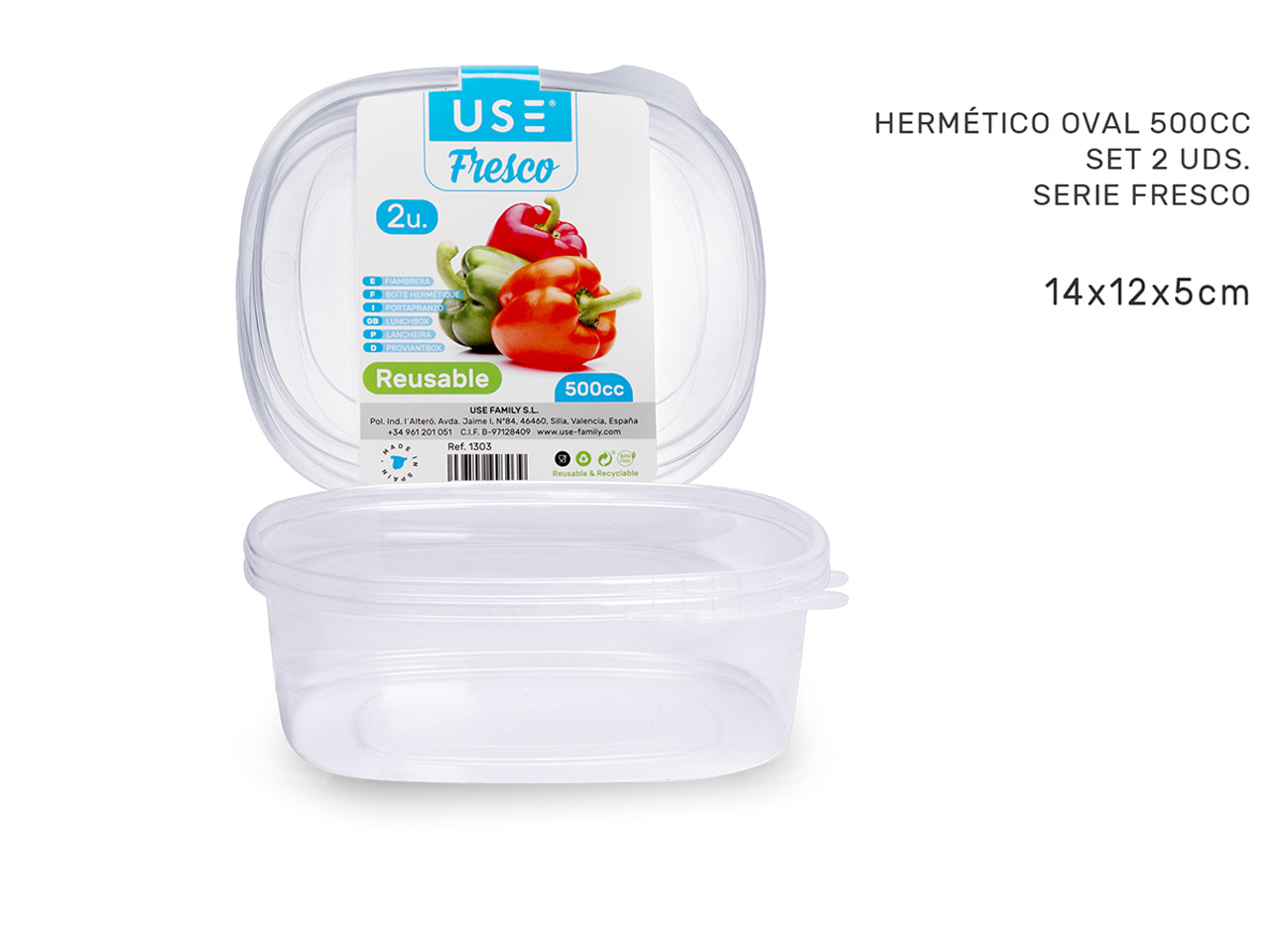 CONTENITORE ERMETICO OVALE 500CC S 1303 CONTENITORE ERMETICO OVALE 500CC S 1303