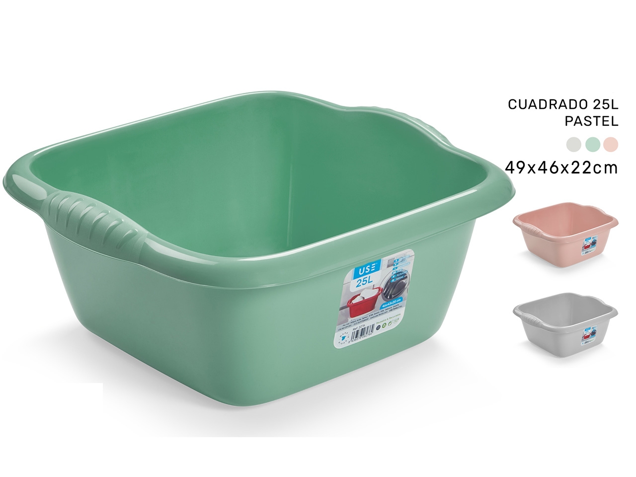 BACINELLA QUADRATA 25L PASTEL 3087