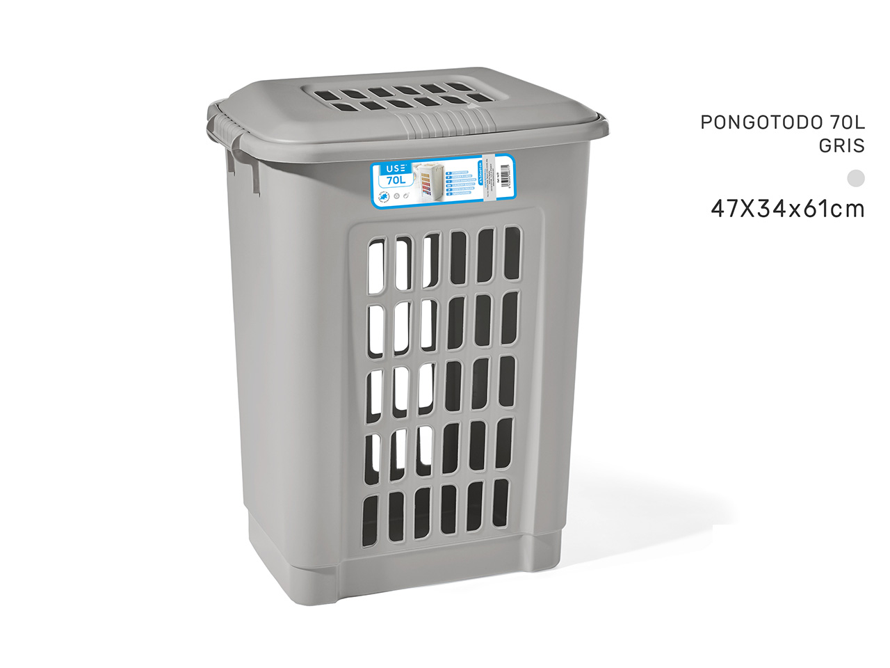 CESTA BIANCHERIA 70L COLORE GRIGIA 1520 CESTA BIANCHERIA 70L COLORE GRIGIA 1520