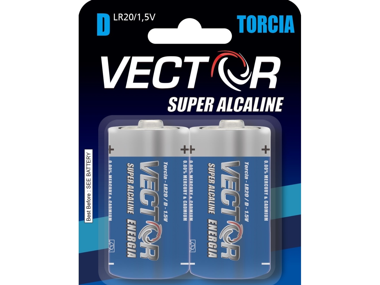 PILA ALCALINA TORCIA 2PZ LR20-D-2B