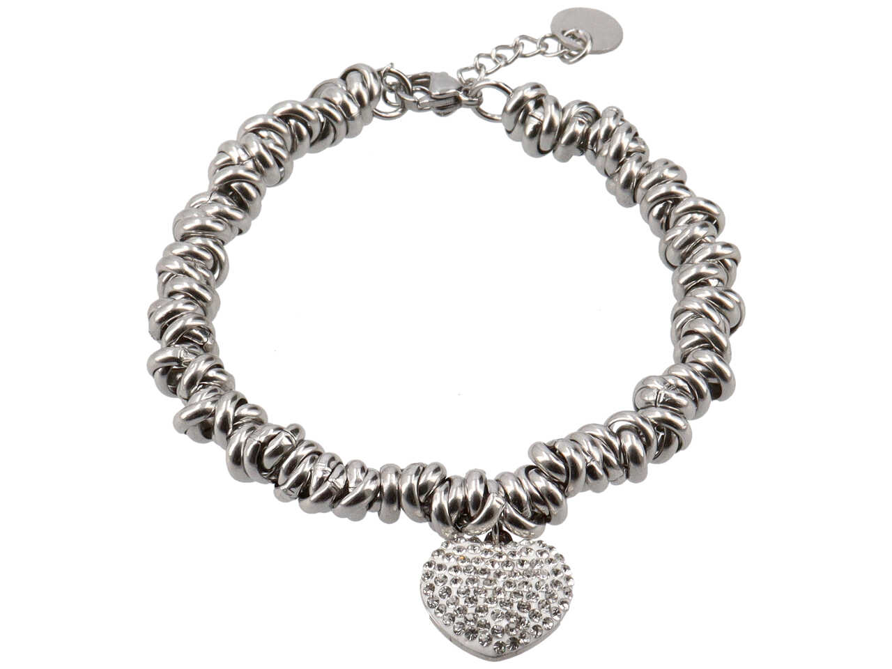 BRACCIALE ACCIAIO ANELLI C/CUORE BRACCIALE ACCIAIO ANELLI C/CUORE