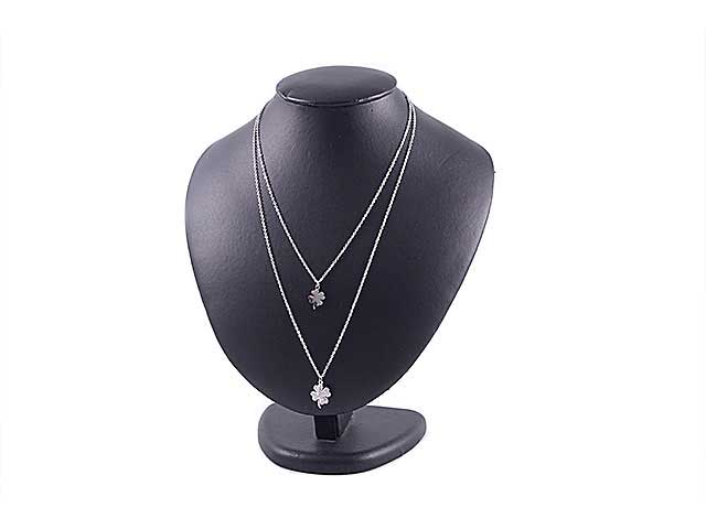 COLLANA 2 QUADRIFOGLI CON STRASS COLLANA 2 QUADRIFOGLI CON STRASS