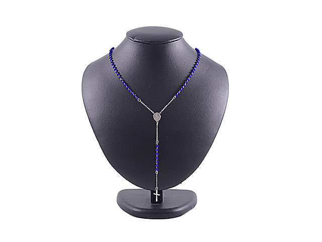 ROSARIO ACCIAIO CRISTALLI BLU