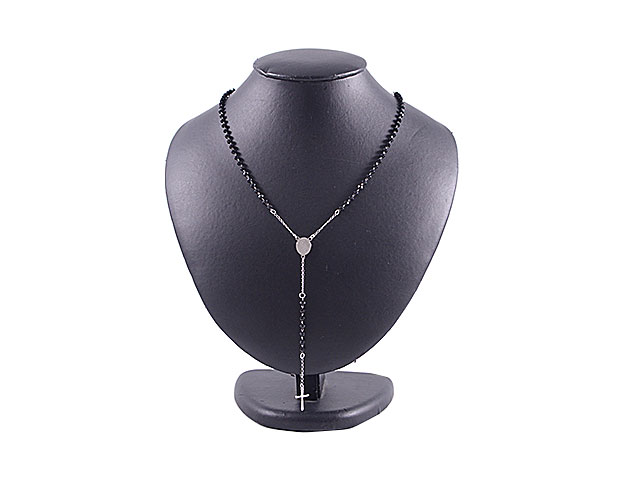 ROSARIO ACCIAIO CRISTALLI NERI