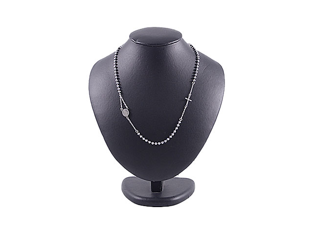 ROSARIO ACCIAIO CON CRISTALLI ARGENTO