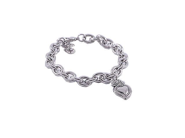 BRACCIALE ARGENTO CATENA CUORE SACRO BRACCIALE ARGENTO CATENA CUORE SACRO