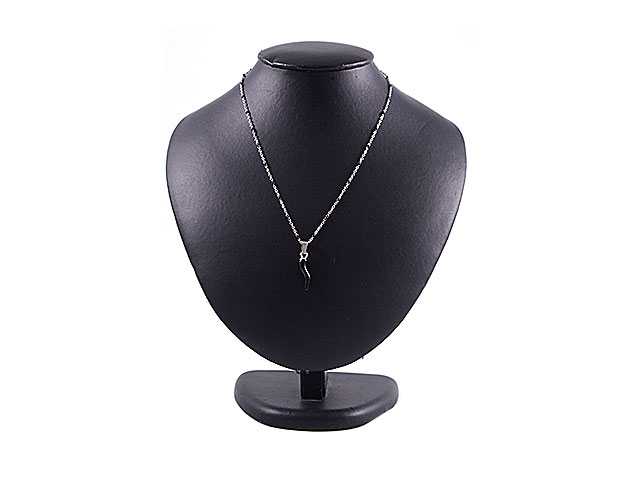 COLLANA ACCIAIO C/CORNO NERO