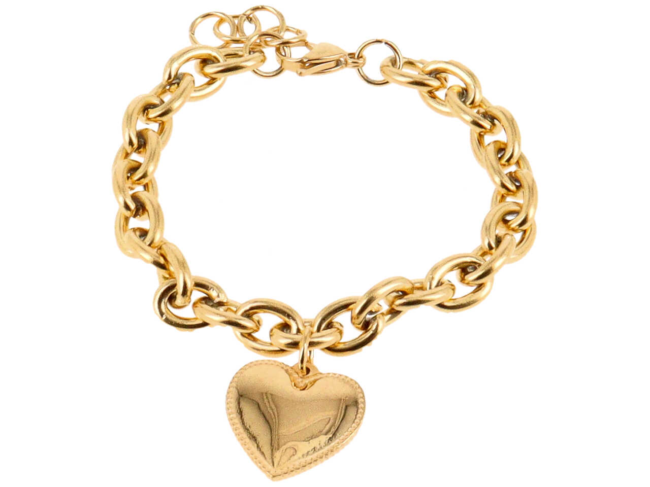 BRACCIALE CATENA ACCIAIO CUORE BRACCIALE CATENA ACCIAIO CUORE