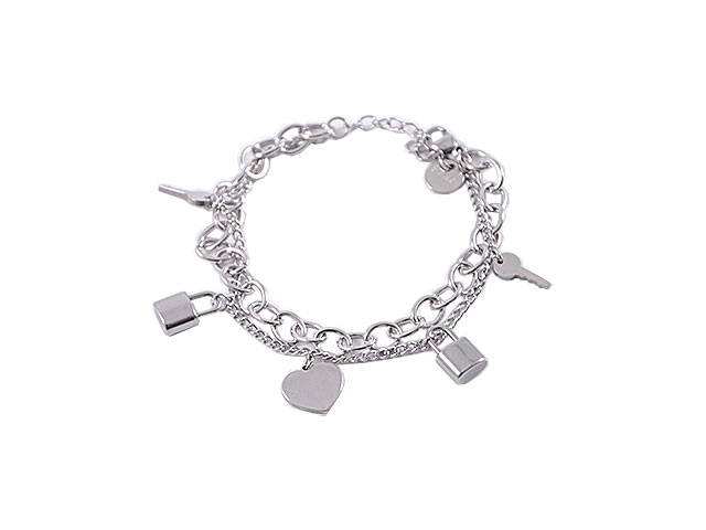 BRACCIALE ACC.CHARME CUORE CATENA/CHIAVI