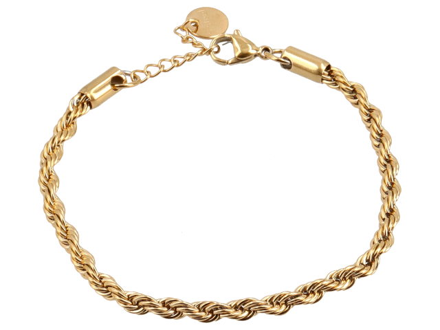 BRACCIALE INTRECCIATO ACCIAIO III MISURA ORO BRACCIALE INTRECCIATO ACCIAIO III MISURA ORO