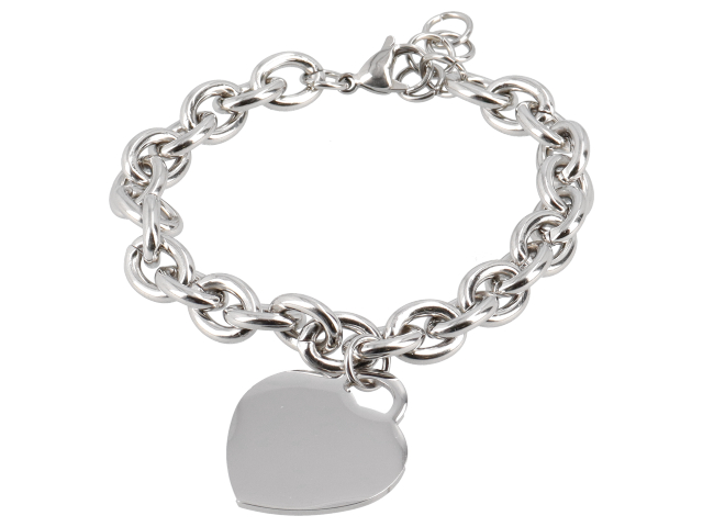 BRACCIALE CATENA ACCIAIO C/CUORE BRACCIALE CATENA ACCIAIO C/CUORE
