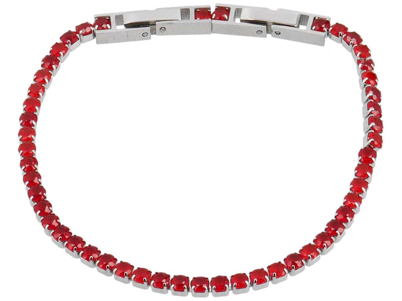 BRACCIALE TENNIS DOPPIA CHIUSURA ROSSO BRACCIALE TENNIS DOPPIA CHIUSURA ROSSO