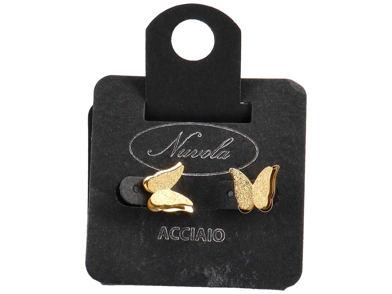 ORECCHINI ACCIAIO FARFALLA 3D SATIN