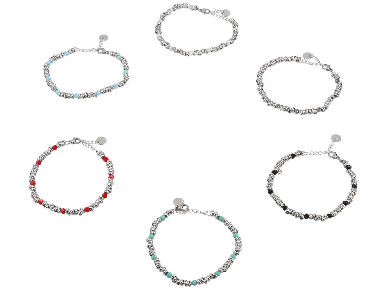 BRACCIALE NODINI CON SFERE ALTERNATE COLORATE BRACCIALE NODINI CON SFERE ALTERNATE COLORATE