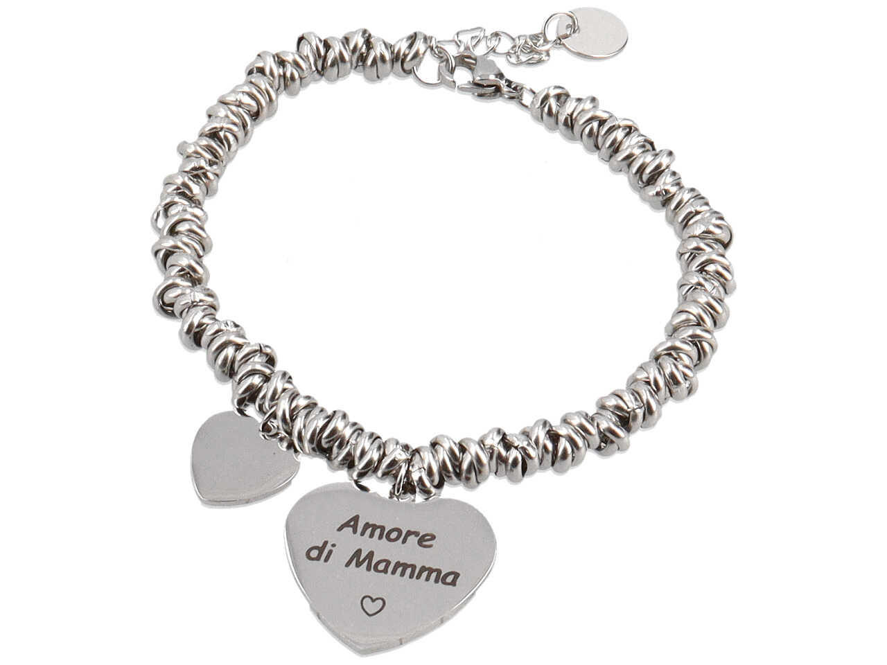BRACCIALE IN ACCIAIO AD ANELLI CON CIO BRACCIALE IN ACCIAIO AD ANELLI CON CIO
