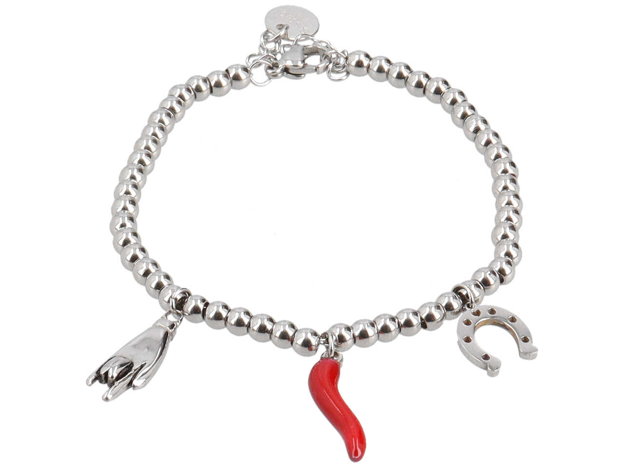 BRACCIALE SFERE C/CORNO E MANO FERRO BRACCIALE SFERE C/CORNO E MANO FERRO
